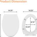 Garvee Toilet Seat, Elongated PP Toilet Lid, White Standard Bathroom Seat