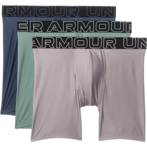 Under Armour 3-Pack Performance Tech Solid 6" Boxer Briefs (Large, Gray Dawn)