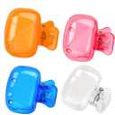4 Pack Portable Toothbrush Head Protector, Protective Portable Plastic Clip's Toothbrush Cover for Household Travel, Camping, Bathroom, School, Work (Pink,Blue,White,Orange, Small)