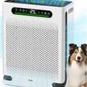 Air Purifiers for Home Large Room Up to 2600 Ft, HEPA Air Purifier with Washable Filter & Air Quality Display, Powerful Turbo Mode Air Cleaner for Pet Hair Odors Smoke Dust, HAP605 (White)