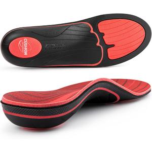 PCSsole Plantar Fasciitis Insoles Men Women- 220+lbs Heavy Duty High Arch Support Inserts with Comfort Cushion Orthotic Pain Relief Insoles for Flat Feet - Arch Pain - Heel Pain -Work Boot Shoe Insole Mens 7-7.5 | Womens 9-9.5(10.28")(261MM)