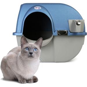 Omega Paw Premium Roll 'n Clean Litter Box Large,Cat, Peral Blue (PR-RA20-1)