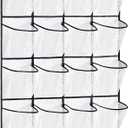 VOPTON 28Large Pockets Over The Door Shoe Organizer, Hanging Shoe Organizer for Closet, Premium Clear Shoe Rack for Door, Shoes Hanger Organizers Storage Holder for Back of Door and 4Metal Hook White