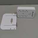 Wall Outlet Extender with Surge Protector, 6 AC Outlets, Shelf, 2 USB & USB C Charging Ports - Home & Dorm Plug Expander (White)