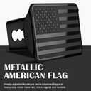 Heavy American Flag Metal Trailer Hitch Cover for 2 Inch Receivers (with Trailer Hitch Pin & Clip),Black