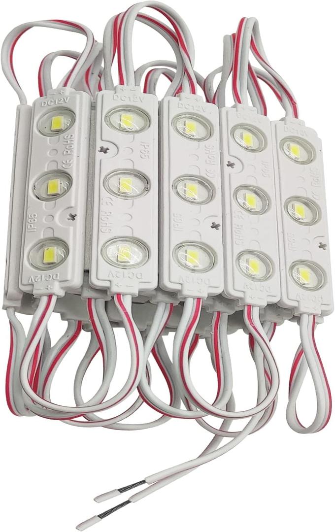 LED Module,TUINEWBY LED Module light 6000k White 20pcs 10 Ft 5630 SMD 150LM Per LED Module IP65 Waterproof Decorative Light for Letter Sign Advertising Signs with Tape Adhesive Backside (white light)
