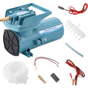 Poafamx DC 12V Aquarium & Pond Air Pump - 18W-120W Quiet Commercial Aerator with 6 Outlets, 30L-115L/Min Airflow, Car Cable for Hydroponics & Fish Tank