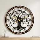 20" Tree of Life Wood and Metal Wall Clock, Rustic Decor
Accent, approx. 3.6 lb, silent movement, hardware included, 1 AA battery not included; fits entryways or kitchens