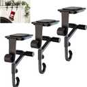 2-in-1 Fireplace Stocking and Garland Hanger for Mantel Adjustable Garland Holder,Heavy Duty Christmas Decoration Hook, No Drill,Holds Up to 20 lbs (3Pcs)