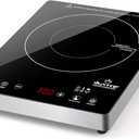 Duxtop Portable Induction Cooktop, High End Full Glass Induction Burner with Sensor Touch, 1800W Countertop Burner with Stainless Steel Housing, E200A, Black