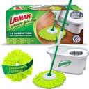 Libman Lightning Spin Mop System Plus 1 Refill Head | Mop and Bucket with Wringer Set | Floor Mop | Spin Mop | Libman Mop | Mops for Floor Cleaning | Hardwood Floor Mop | 2 Total Mop Heads Included