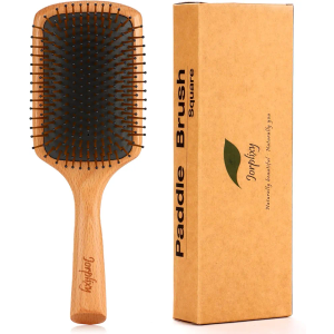 Hair brush for Men and women,Wet Brush with Wooden Handle, Curly Hair brush, Air Cushion Brush, Wooden Paddle for Thick/Thin/Fine, Wet & Dry Styling, Square Large brush