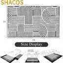 SHACOS Soft Cozy Fluffy Arch Pattern High Low Pile Rugs 3'x5' Non Slip Washable Scandinavian Minimalist Rug Modern Geometric Arc Carpet for Living Room Bedroom Dining Room, Black/White