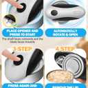 Electric Can Opener, One Touch Safety Automatic Can Opener - Easy Smooth Edge Hands Free, Battery Operated Openers Fits Most Cans, Ideal for Seniors People with Weak Hands & Arthritis