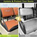 Golf Cart Seat Covers Fit Club Car DS 2000 Before Front Seat Covers for Regular Cushion Breathable Thicken Mesh with Vinyl Leather No Nail Gun Easy to Install Black & Orange