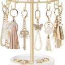Mkono Keychain Display Stand, 14 Hooks Bag Charms Organizer Bracelet Holder