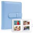 64 Photos Album for Fujifilm Instax Mini Camera Polaroid Pictures, 2x3 Photo Album Book for Fujifilm Instax Mini 11 12 evo 9 90 70 40 8 Instant Camera Film (Blue)