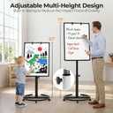 Nicpro Magnetic Rolling Whiteboard, Black Easel for Classroom 36x 24 inches