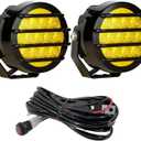 BIGLION.X 3.7 Inch 130W Amber Fog Lights Yellow Round Offroad Fog Lights Super Bright 12800LM Driving Fog Lights Bumper Fog Light Pods Waterproof 12/24V for Trucks 4x4 SUV ATV UTV Car