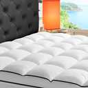 Queen Mattress Topper, Extra Thick Cooling Mattress Pillowtop for Back Pain, Plush Mattress Pad Protector with 8-21 Inch Elastic Deep Pocket 6d Down Alternative Filling (White)