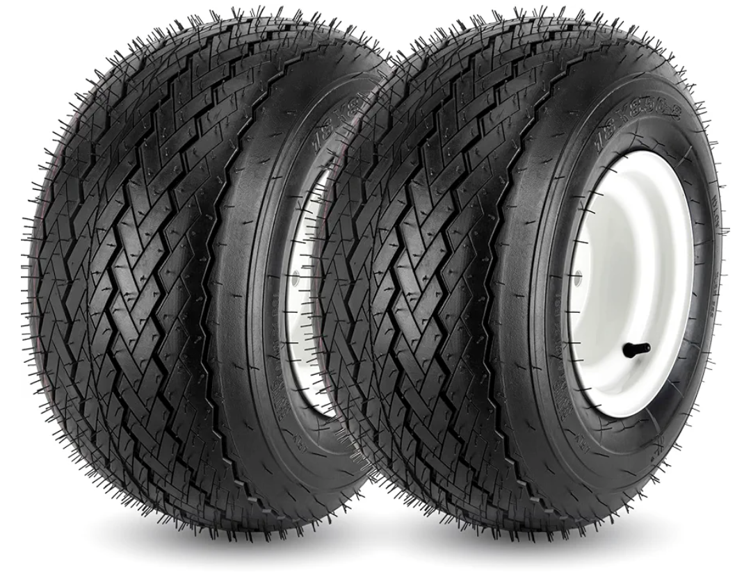2PCS 18x8.50-8 Lawn Mower Tires with Rim, 18x8.5-8 Tire and Wheel for Riding Lawn Mowers Garden Tractor Turf Tires Golf Carts, 815lbs Capacity, 4 Ply Tubeless