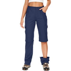 Women's Hiking Pants Convertible Quick Dry Lightweight Zip Off Fishing Travel Safari Pants (8)