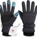 Winter Ski Gloves for Men and Women,Upgraded Windproof Cold Weather Thermal with Touchscreen Fingers for Outdoor Sports (Medium, Black)