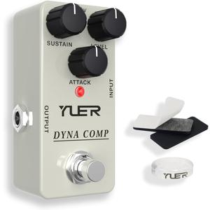 YUER Compressor Pedal Guitar/Bass Mini Dyna Compression Effect Pedal for Electric Guitar Analog Comp Easy to Use True Bypass Aluminum Case with Footswitch Cap