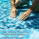 Aulock 20pcs Self-Adhesive Underwater Pool Liner Repair Patch, 4" x 7.8" | Clear PVC Vinyl Patch Kit, for In-ground & Above Ground Pool Liner, Inflatable Hot Tubs & Floats