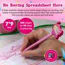 GIRL MATH Undated Planner with Hourly Time Slots for Women with Custom Pen and Stickers - Daily, Monthly and Weekly Planners for It Girls - Cute Girly Daily Agenda - Work Planner Organizer To Do List Notebook That Easily Organizes Your Tasks to Boost Productivity- 7"x9" (BOWS COVER)