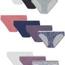 Hanes Women's Bikini Underwear Pack, Classic Cotton Bikini Panties, 10-Pack (Colors May Vary) L