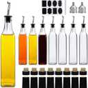 Salzesfalls 8 Pack 17oz Olive Oil Dispenser Bottle,Oil Dispenser for Kitchen, Cooking Oil Dispenser,Vinegar Cruet Bottle with Pourers