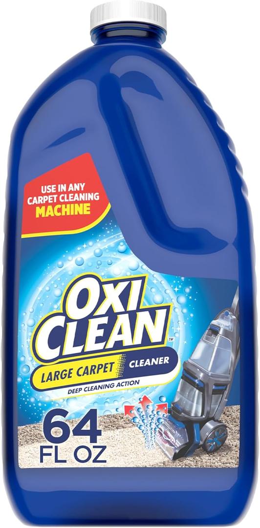 OxiClean Large Carpet Cleaner Liquid Solution for Steam Cleaning Machines, 64 fl oz