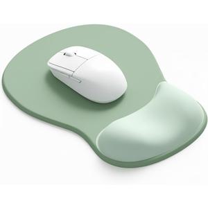 eulps Mouse Pad with Gel Wrist Rest, Ergonomic Comfortable Computer Wrist Support for Laptop, Pain Relief Mousepad with Non-Slip PU Base for Office & Home (Green)