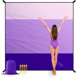 OCOOPA Extra Large Beach Blanket, Sand Free, Large Oversized Camping Mat, Comfortable Parachute Nylon, Cozy& Chic, Compact& Light, 4 Stakes&1 Travel Bag, S09, XX-Large