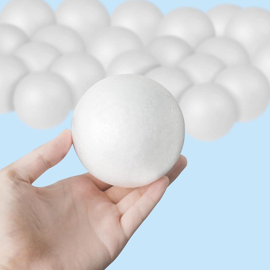 Polystyrene Craft Balls 4 Inch -White Art Decoration Foam Balls, Household, School Projects, Christmas and Easter Party Decorations(24 Pack)