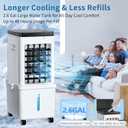 Portable Air Conditioners, Swamp Cooler Portable AC Unit for Home Use, Windowless Evaporative Air Cooler with 2.6 Ga Removable Water Tank, Fast Cooling Portable AC for Room, Bedroom, Office