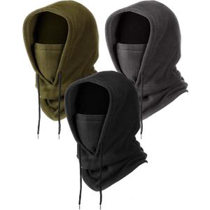 Syhood Winter Fleece Balaclava Ski Mask Balaclava Face Mask Cold Weather Men Tactical Heavyweight (Black, Grey, Army Green) One Size