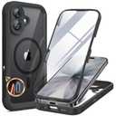 Miracase for iPhone 17 Case 6.3'', Full-Body Bumper Military Drop Protection Outdoor Phone case with Built-in Glass Screen &Camera Control,Easy Installation, No Gap, Compatible with MagSafe, Black