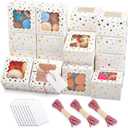 32Pcs 4x4x2.5 in Christmas Cookie Boxes with Window, White Bakery Boxes for Cookie, Treat Boxes Pastry Boxes for Gift Giving, Chocolate Covered Strawberries, Dessert, Donut, Cupcakes Muffins