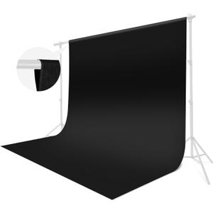 Black Backdrop 10x10ft, Photo Backdrop Curtain for Photoshoot, Pure Photographic Studio Backgrounds, Thick Polyester Fabric Photography Black Screen for Party Portraits Video Recording (Backdrop Only)