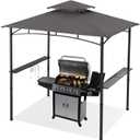 ABCCANOPY 8x5 Grill Gazebo Shelter, Outdoor BBQ Gazebo Canopy with LED Light(Dark Gray)