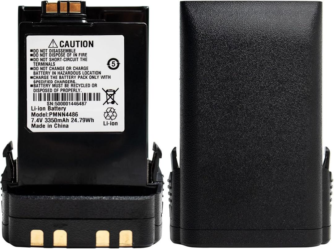 [Upgraded PMNN4486 PMNN4486A PMNN4547A 7.4V 3200mAh Li-ion Battery Replacement for Motorola APX6000 APX6000XE APX7000 APX8000 PMNN4547 NNTN7034 NNTN7036 NNTN7037 NNTN7038 with Belt Clip (Pack of 2)