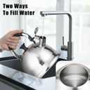 Stainless Steel Whistling Tea Kettle Stovetop - 3.1QT Tea Top Mirror Finish, 304 Stainless Interior, Foldable Handle, Fast Heating for Tea, Coffee & Gifts