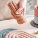 2 x Clean & Pure Silicone Trivets for Hot Pots and Pans - Stylish and Colorful Pot Holders, Heat Resistant Mats for Countertop, Hot Pads, Modern Multi-Purpose Trivet Mat, Coasters (Set of 2) (Pink)