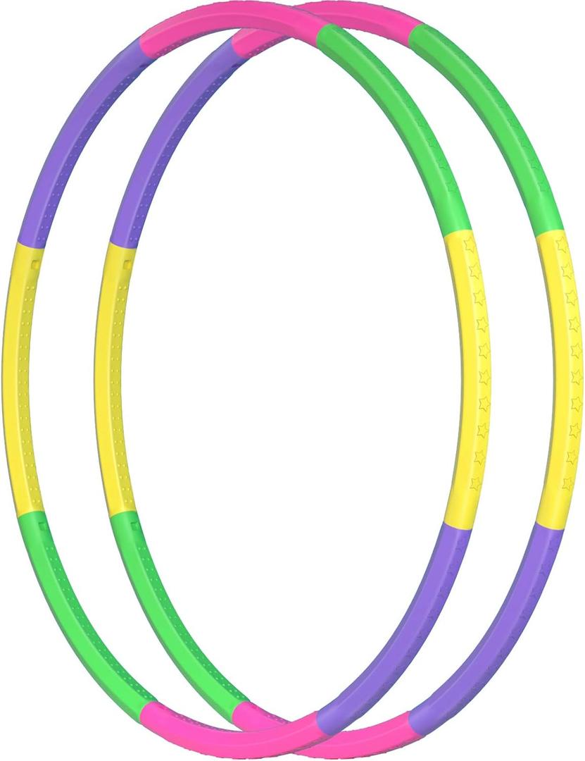 2 Pack Color Hoop - Size & Length Adjustable, Plastic Toys for Kids & Party Games, Gymnastics & Dog Agility Equipment, Christmas Wreath