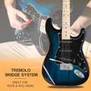 GLARRY Full Size Electric Guitar for Music Lover Beginner with 20W Amp and Accessories Pack Guitar Bag (DARK BLUE, 39" Right Handed)