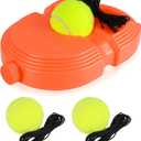 ALLOMN Solo Tennis Trainer Rebound with 3 String Balls, Solo Practice Rebound Ball for Adults, Portable Tennis Training Equipment for Beginners Sport Exercise, Tennis Rebounder Kit.