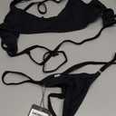 SHERRYLO Extreme Micro Bikini Thong Bikinis Sets for Women G String Mini Bathing Suit Sexy Exotic Tiny Brazilian Swimsuit (Small, 23022-full Black)