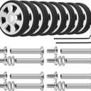 8 Pcs Replacement Luggage Rubber Wheels 2.17 inch, 55mm Suitcase Spinner Wheel Repair Repair Set, Wear-Resistant Trolley Casters (VA34, 55 mm)